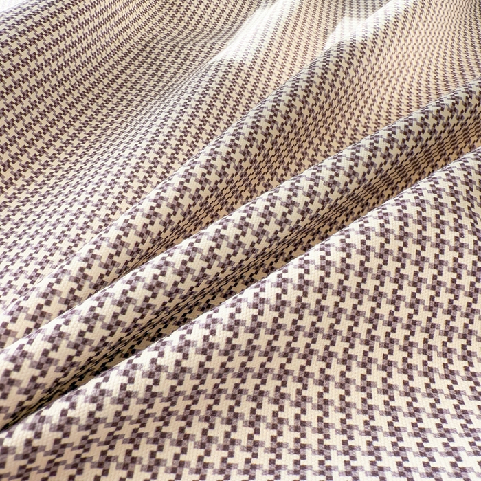 91家纺网 家纺一手货源 找家纺 简宜家居 2025新款宽边纯棉全棉老粗布床单 千鸟格-微醺紫