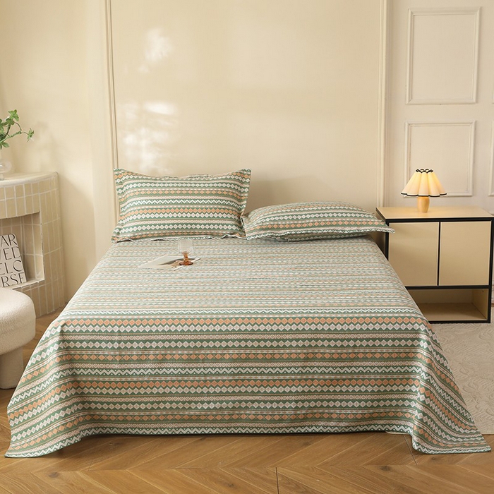 91家纺网 家纺一手货源 找家纺 幸嘉轩2025新款亲肤舒适床单三件套 雅梦静