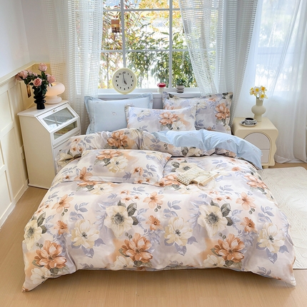 元元被芯 2025新款40支13372全棉印花全棉四件套 梦湘