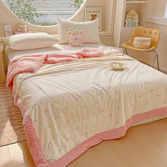 91家纺网 家纺一手货源 找家纺 梦依依 2025新款40支全棉豆豆被大豆被夏被春秋被子被芯 加微信送买家秀 五彩蝶