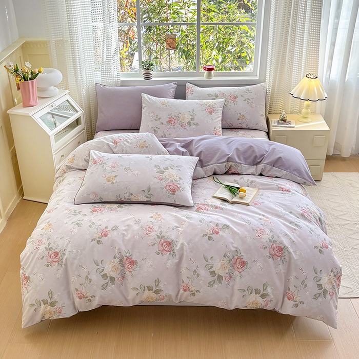 91家纺网 家纺一手货源 找家纺 元元被芯 2025新款40支13372全棉印花全棉隐藏式夹棉被套 悦影