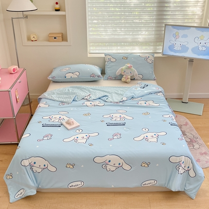 91家纺网 家纺一手货源 找家纺 （总）2025新款A类三丽鸥凉感丝冰豆豆被子被芯夏被夏凉被空调被-成人款