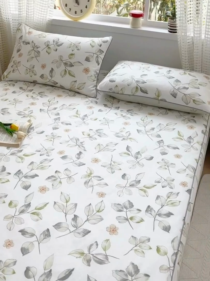 91家纺网 家纺一手货源 找家纺 元元被芯 2025新款40支13372全棉印花全棉隐藏式夹棉床笠 春溪