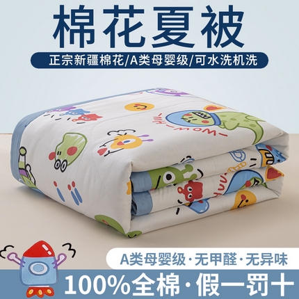 91家纺网 家纺一手货源 找家纺 （总）鑫棉坊 【又降价啦】2025新款全棉A类印花纯棉花夏被可机洗空调被