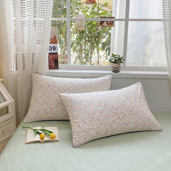 91家纺网 家纺一手货源 找家纺 元元被芯 2025新款40支13372全棉印花全棉隐藏式夹棉枕套 悠然