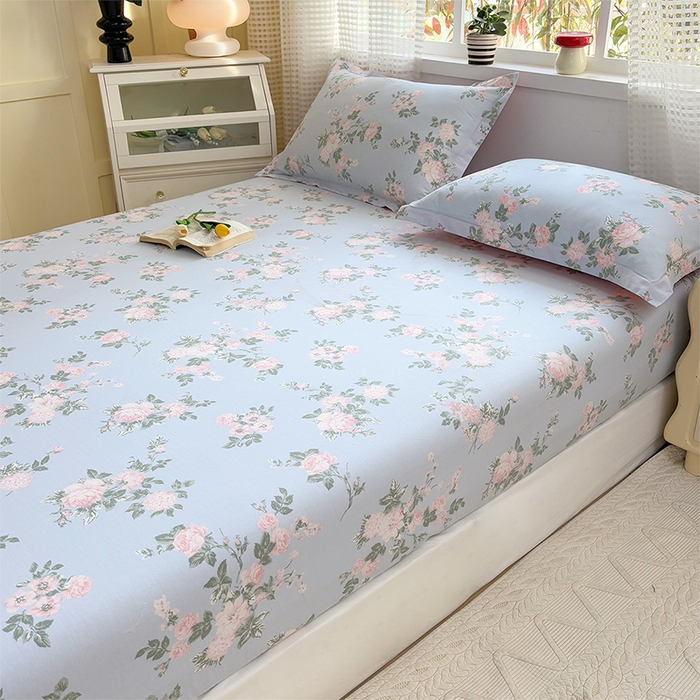 91家纺网 家纺一手货源 找家纺 元元被芯 2025新款40支13372全棉印花全棉床笠 初妤