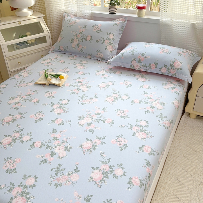 91家纺网 家纺一手货源 找家纺 元元被芯 2025新款40支13372全棉印花全棉床笠 初妤