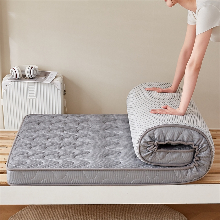 91家纺网 家纺一手货源 找家纺 艺博床垫 2025新款25D学生立体海绵床垫终版 曲线灰