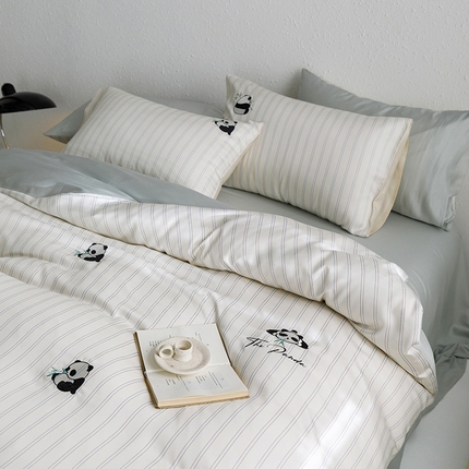 简纯主义 2025新款天丝四件套 熊猫系列 熊猫灰