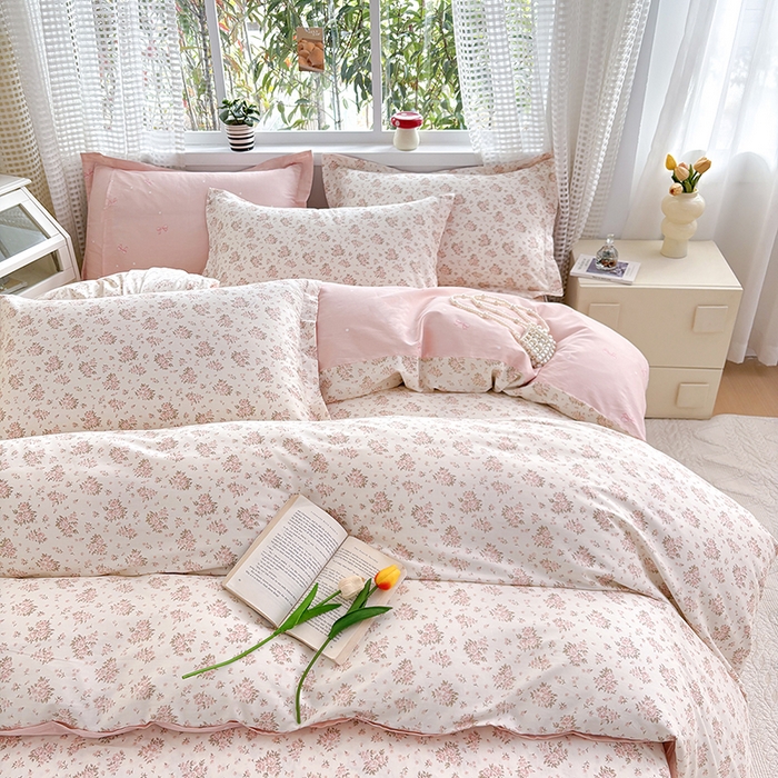 91家纺网 家纺一手货源 找家纺 元元被芯 2025新款40支13372全棉印花全棉四件套 缘月