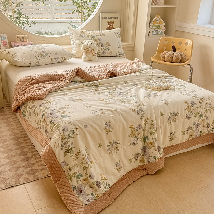 91家纺网 家纺一手货源 找家纺 梦依依 2025新款40支全棉豆豆被大豆被夏被春秋被子被芯 加微信送买家秀 香榭丽舍