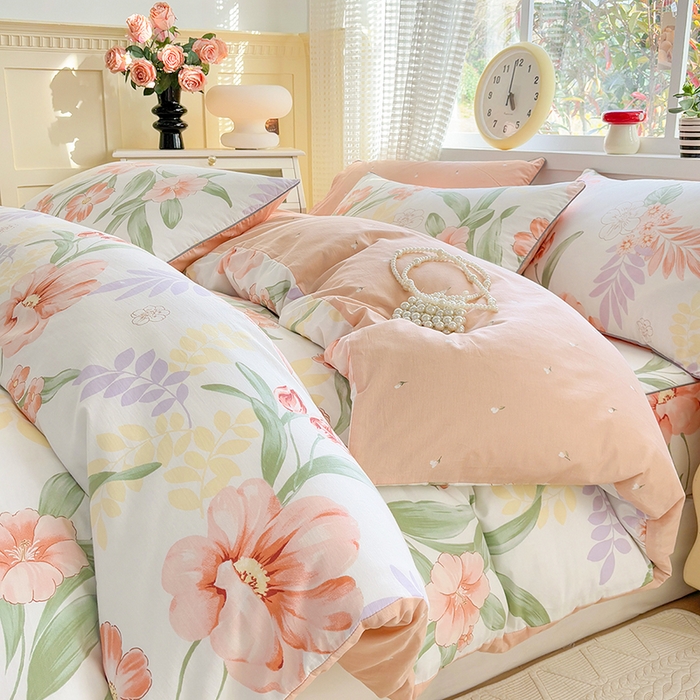 91家纺网 家纺一手货源 找家纺 元元被芯 2025新款40支13372全棉印花全棉隐藏式夹棉被套 半夏