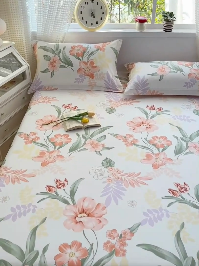 91家纺网 家纺一手货源 找家纺 元元被芯 2025新款40支13372全棉印花全棉床笠 半夏