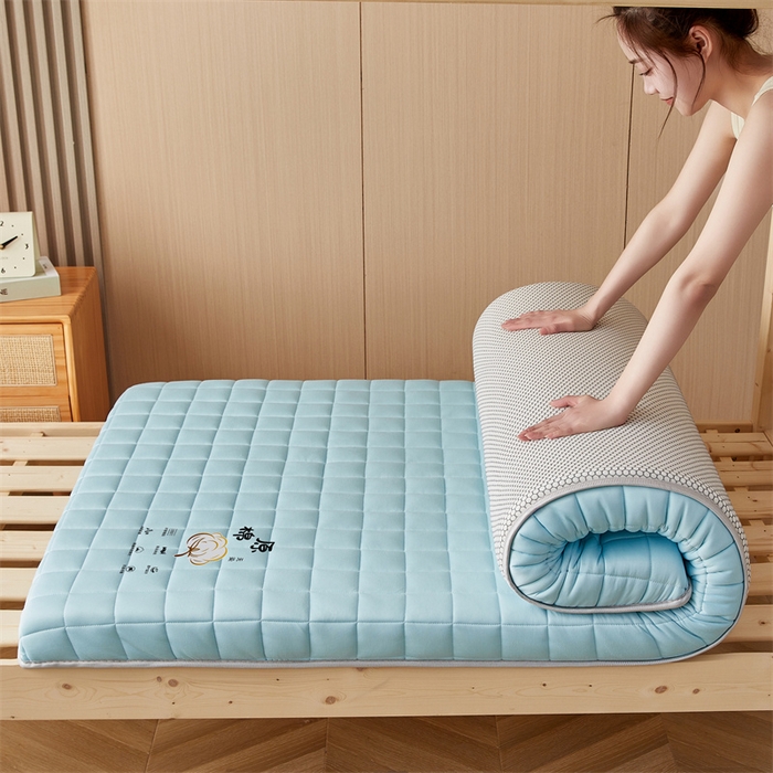 91家纺网 家纺一手货源 找家纺 艺博床垫 2025新款A类原棉棉花床垫--学生款 湖蓝-厚度9cm