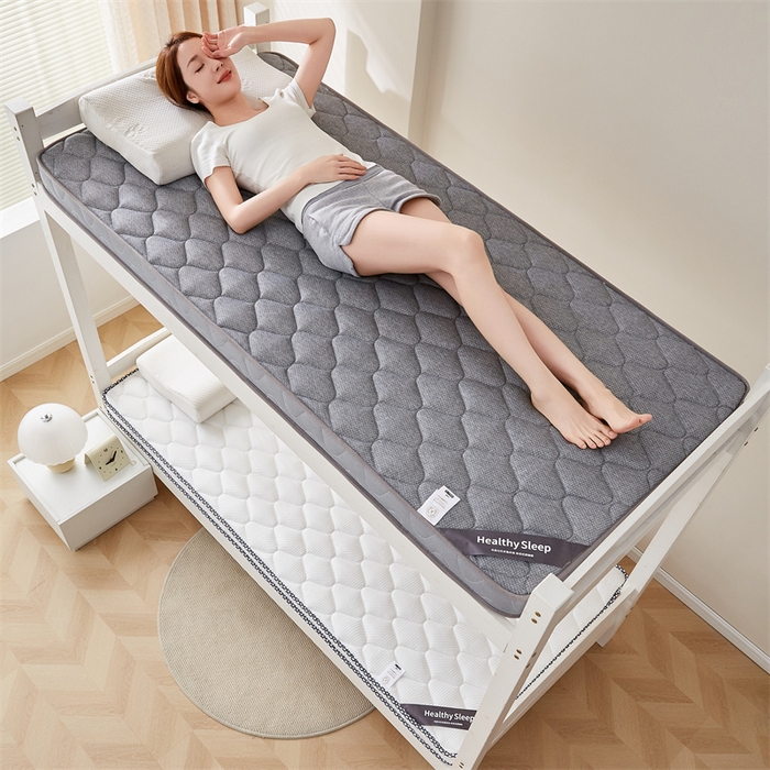 91家纺网 家纺一手货源 找家纺 艺博床垫 2025新款25D学生立体海绵床垫终版 格子灰