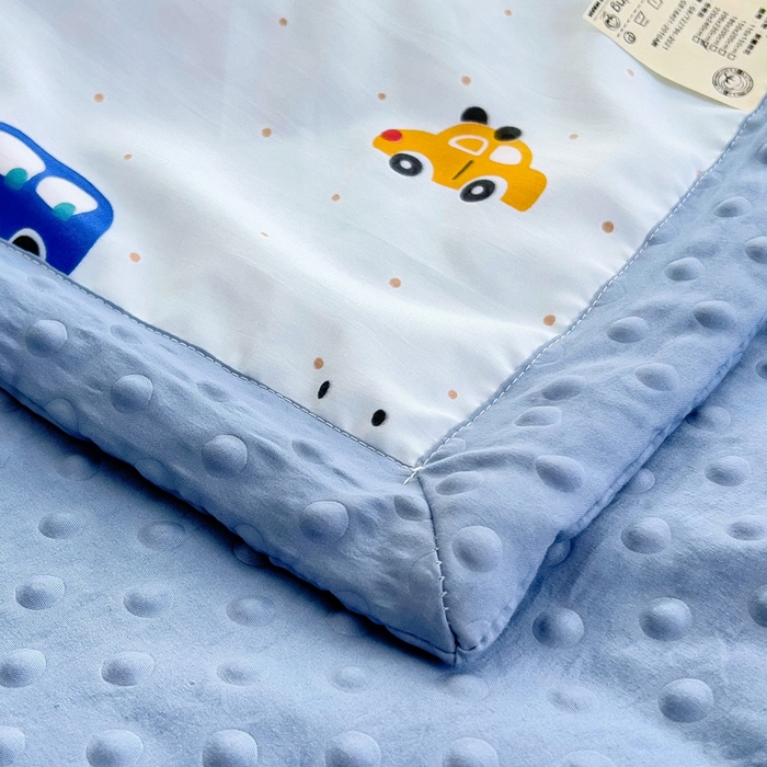 91家纺网 家纺一手货源 找家纺 鑫棉坊 2025新款A类水洗棉豆豆双层纱棉花夏凉被 小汽车