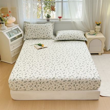 元元被芯 2025新款40支13372全棉印花全棉床笠 绿意