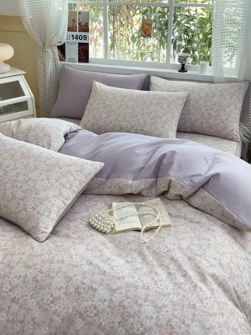 91家纺网 家纺一手货源 找家纺 元元被芯 2025新款40支13372全棉印花全棉隐藏式夹棉被套 茉莉