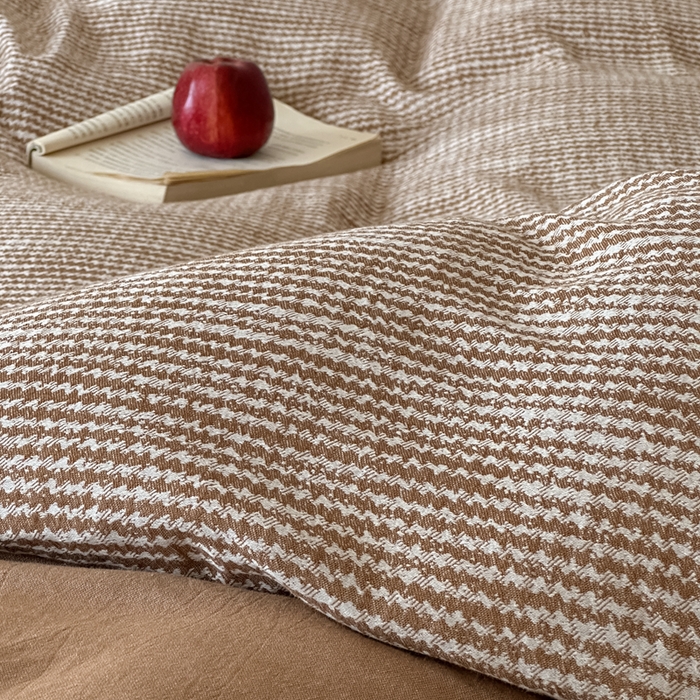 91家纺网 家纺一手货源 找家纺 月夏 莫克-橘0莫克-橘5新款全棉双层纱被套全棉被套单被套 莫克-橘