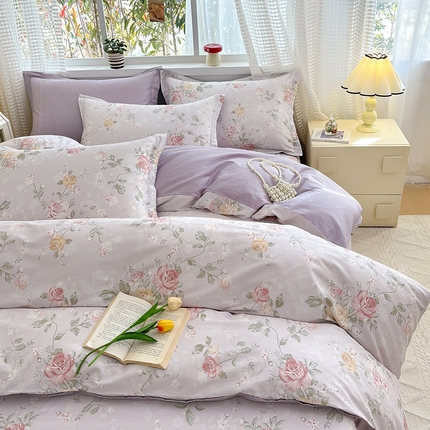 元元被芯 2025新款40支13372全棉印花全棉被套夹棉四件套 悦影