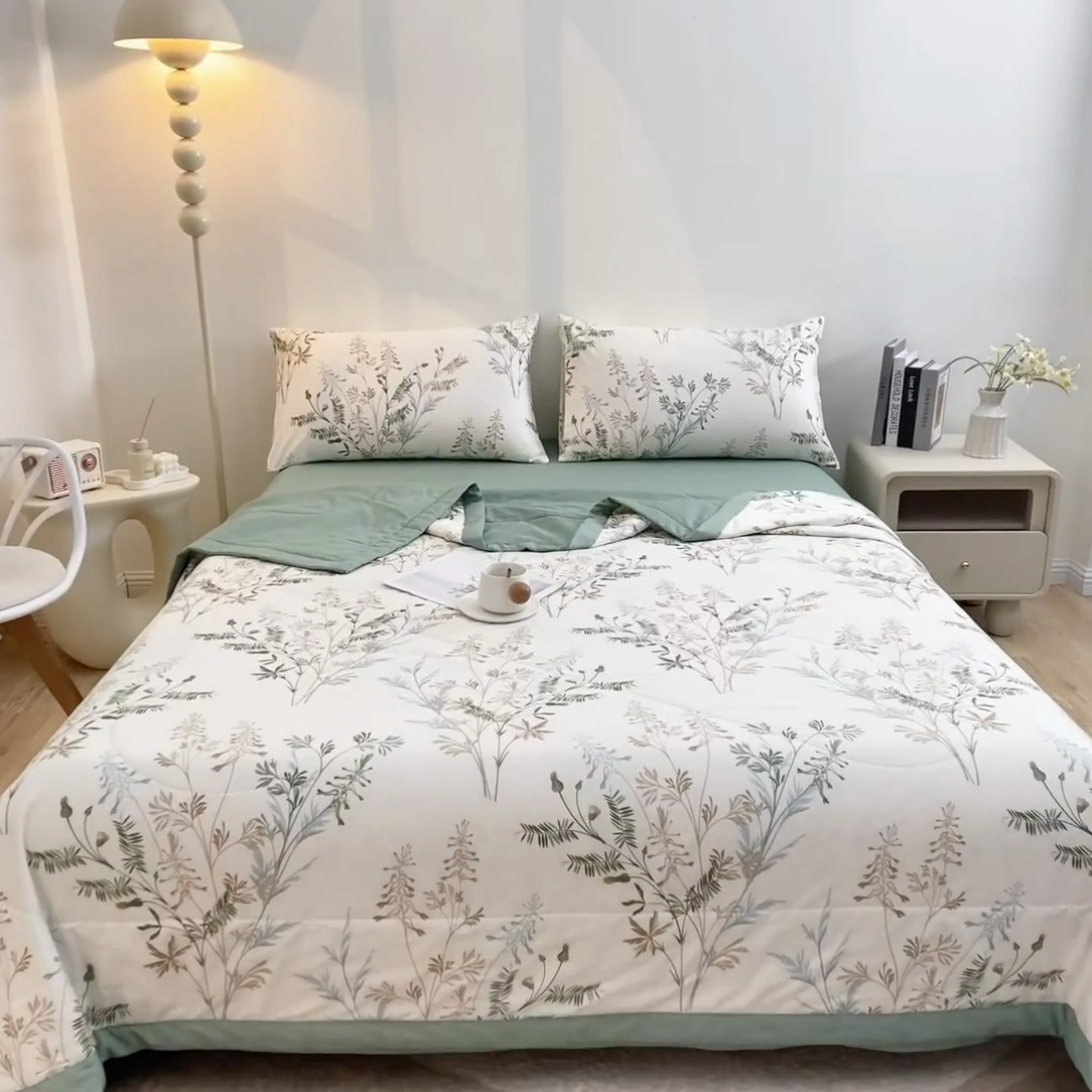 91家纺网 家纺一手货源 找家纺 鑫棉坊 2025新款A类全棉印花大豆纤维空调被大豆被 情梦莎