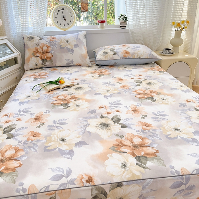 91家纺网 家纺一手货源 找家纺 元元被芯 2025新款40支13372全棉印花全棉隐藏式夹棉床笠 梦湘