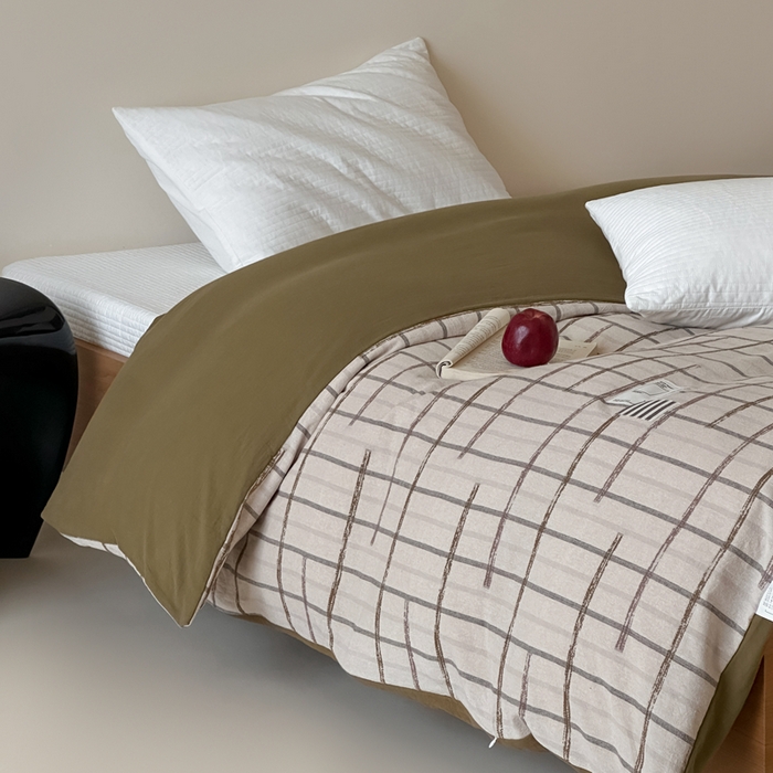 91家纺网 家纺一手货源 找家纺 月夏 202吉尔伯特-浅咖新款全棉双层纱被套全棉被套单被套 吉尔伯特-浅咖