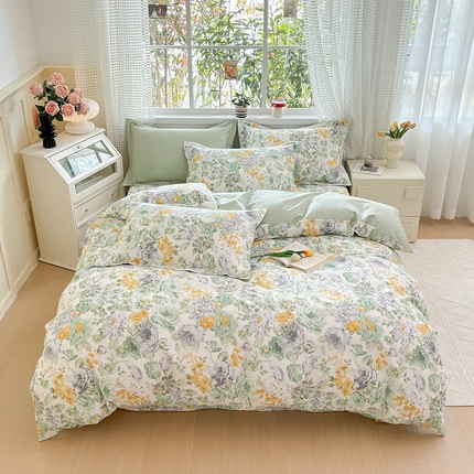 元元被芯 2025新款40支13372全棉印花全棉四件套 亦语