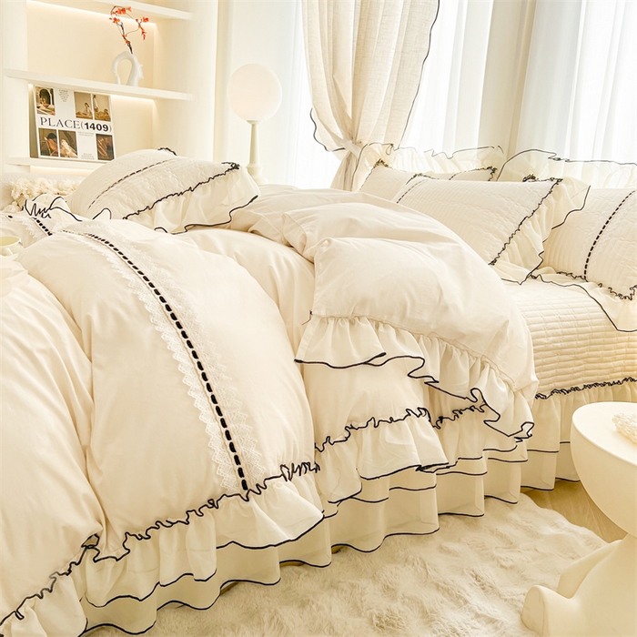 91家纺网 家纺一手货源 找家纺 （总）虹星家纺 2025年新款全棉床盖三件套-花影倾梦