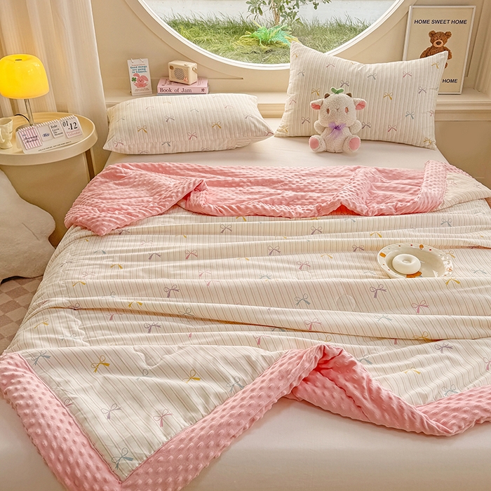 91家纺网 家纺一手货源 找家纺 梦依依 2025新款40支全棉豆豆被大豆被夏被春秋被子被芯 加微信送买家秀 五彩蝶