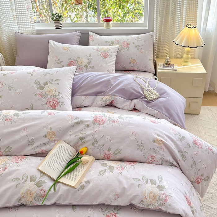 91家纺网 家纺一手货源 找家纺 元元被芯 2025新款40支13372全棉印花全棉隐藏式夹棉被套 悦影