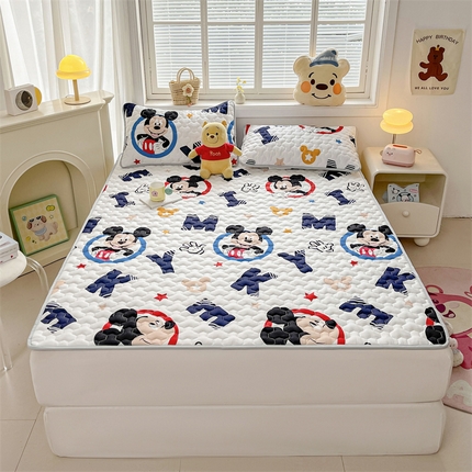 迪梦思家纺 2025新款A类正版授权卡通印花水洗棉夹棉学生床护垫 米奇妙妙屋