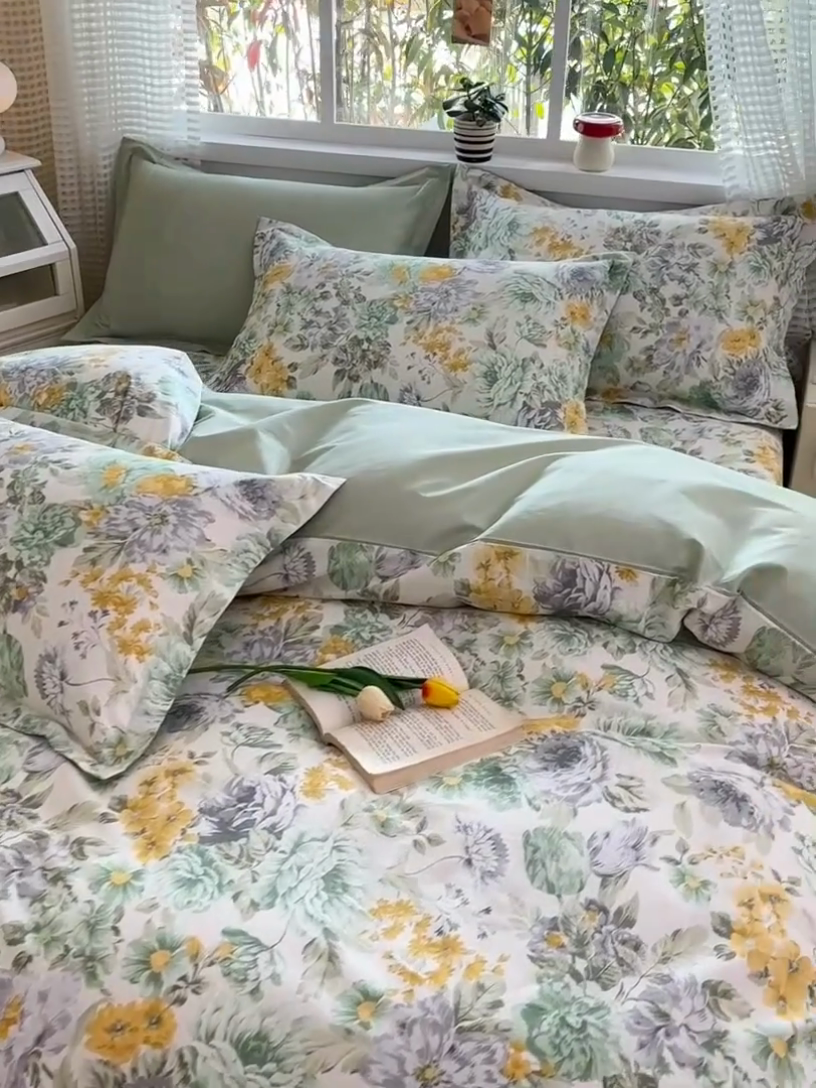 91家纺网 家纺一手货源 找家纺 元元被芯 2025新款40支13372全棉印花全棉四件套 亦语