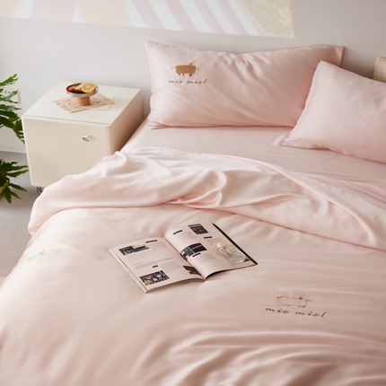 简纯主义 2025新款天丝四件套 散点系列 萌宠-皮粉