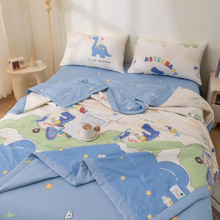 91家纺网 家纺一手货源 找家纺 鑫棉坊 2025新款A类全棉印花大豆纤维空调被大豆被 遨游太空