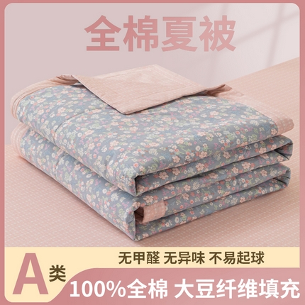 91家纺网 家纺一手货源 找家纺 （总）鑫棉坊 2025新款A类全棉印花大豆纤维空调被大豆被