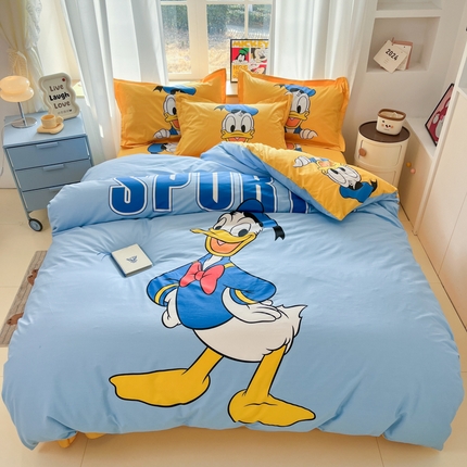 典曼家纺 2025新款迪士尼大版印花卡通四件套 开心鸭