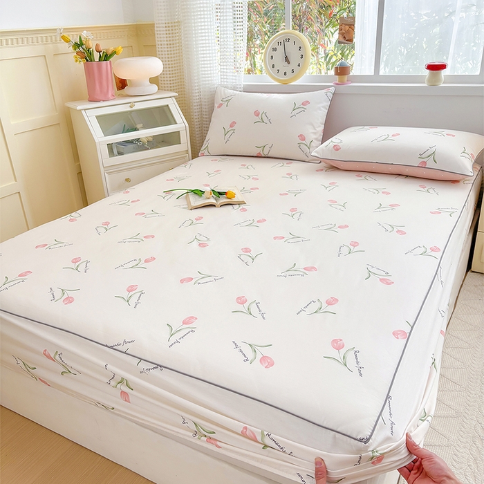 91家纺网 家纺一手货源 找家纺 元元被芯 2025新款40支13372全棉印花全棉隐藏式夹棉床笠 昕动