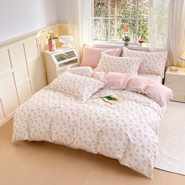 91家纺网 家纺一手货源 找家纺 元元被芯 2025新款40支13372全棉印花全棉三件套 缘月