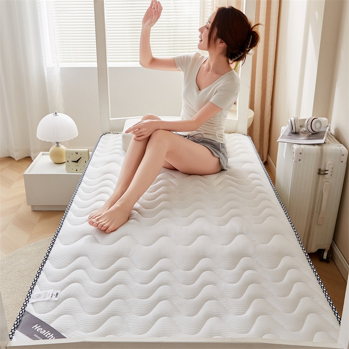 91家纺网 家纺一手货源 找家纺 艺博床垫 2025新款25D学生立体海绵床垫终版 曲线白