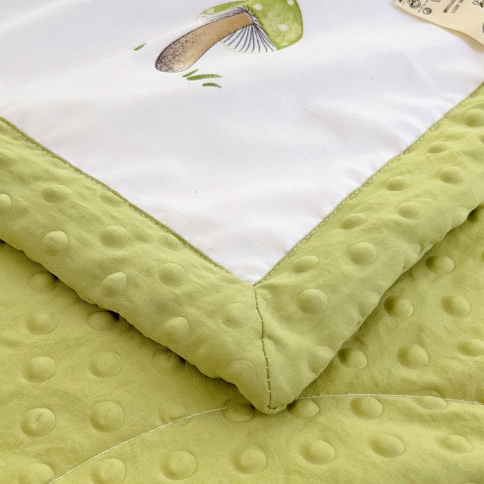 91家纺网 家纺一手货源 找家纺 鑫棉坊 2025新款A类水洗棉豆豆双层纱棉花夏凉被 蘑菇精灵