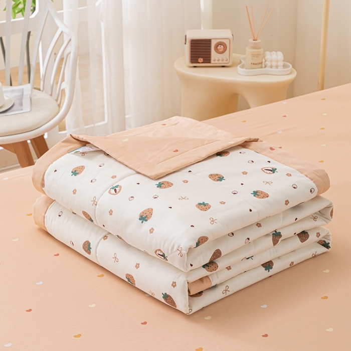 91家纺网 家纺一手货源 找家纺 鑫棉坊 【又降价啦】2025新款全棉A类印花纯棉花夏被可机洗空调被 浪漫甜心