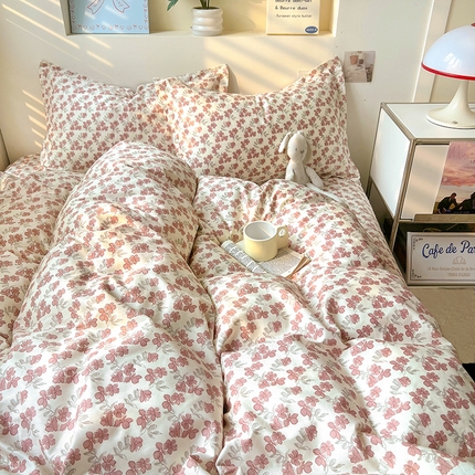 91家纺网 家纺一手货源 找家纺 （总）百寐2025新款全棉13372床笠被套单品枕套三四件套学生组合加大单件-单被套