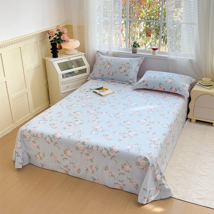 91家纺网 家纺一手货源 找家纺 元元被芯 2025新款40支13372全棉印花全棉床单 初妤