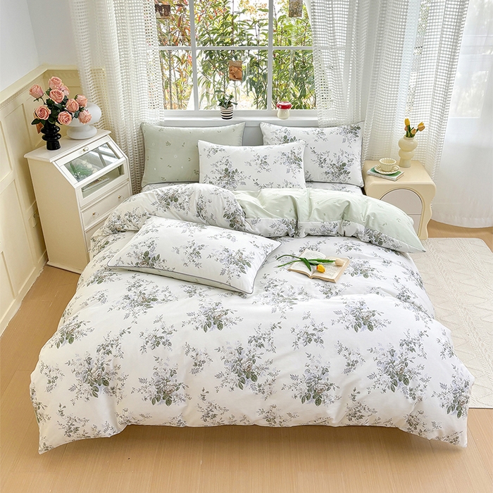 91家纺网 家纺一手货源 找家纺 元元被芯 2025新款40支13372全棉印花全棉隐藏式夹棉被套 若萱