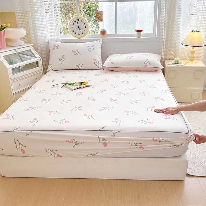 91家纺网 家纺一手货源 找家纺 元元被芯 2025新款40支13372全棉印花全棉隐藏式夹棉床笠 昕动