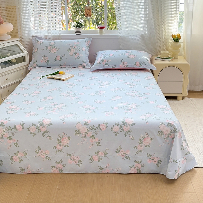 91家纺网 家纺一手货源 找家纺 元元被芯 2025新款40支13372全棉印花全棉床单 初妤