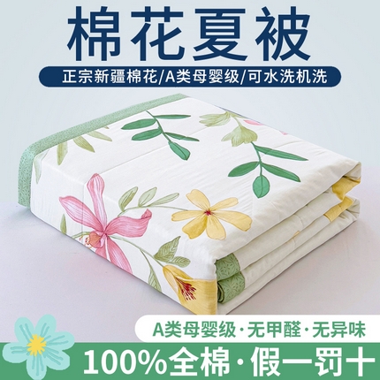 91家纺网 家纺一手货源 找家纺 （总）鑫棉坊 【又降价啦】2025新款全棉A类印花纯棉花夏被可机洗空调被