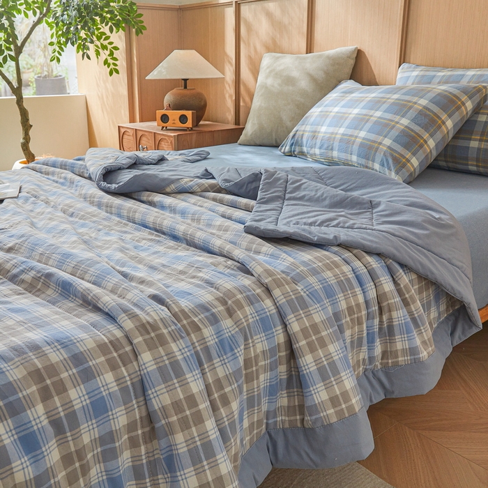 91家纺网 家纺一手货源 找家纺 猎鹿人家纺2025新款A类无印风水洗棉新疆棉花夏被 雅尚