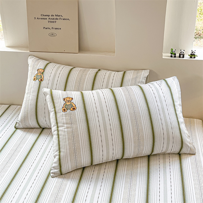 91家纺网 家纺一手货源 找家纺 笙意家纺2025新款全棉老粗布单品单床单 莫奈绿